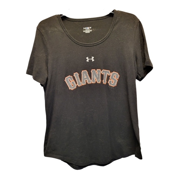 Under Armour Women's Comfy Black SF Giants Short Sleeve Tee - Size L - Picture 1 of 3